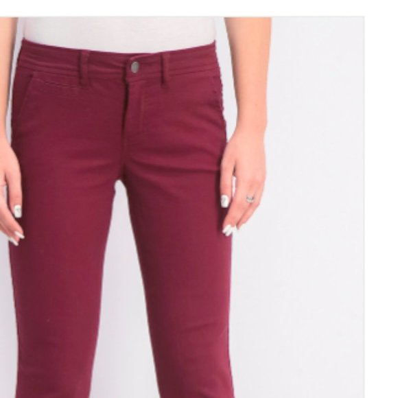 MARKET & SPRUCE ROSABEL SKINNY PANT BURGUNDY NWT - Picture 4 of 5